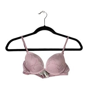Calvin Klein One Pink Chevron Embossed Patterned Underwire Bra Size 34A